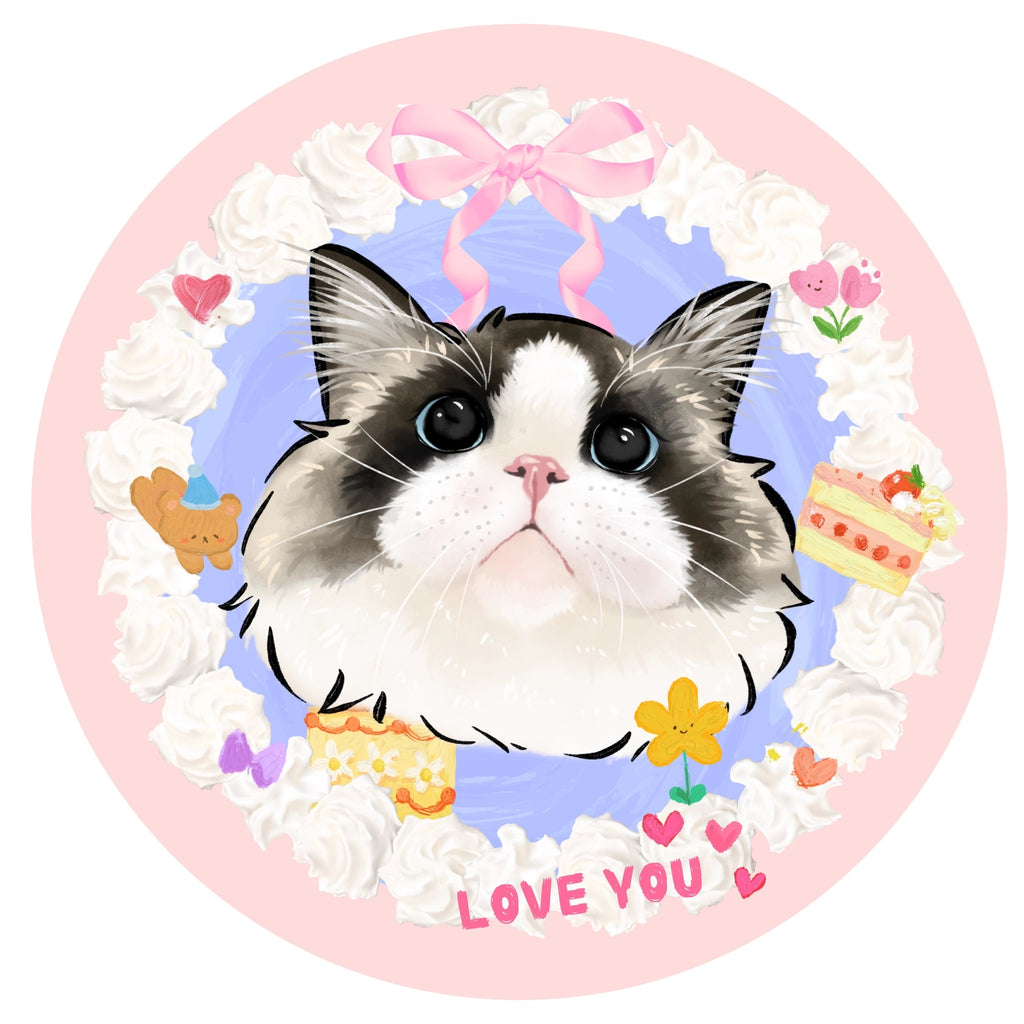 Custom Pet Illustration Rug – Personalized Hand-Drawn Pet Portrait Carpet