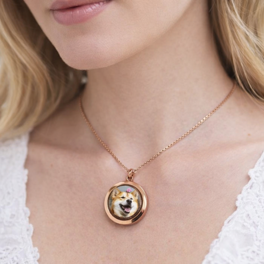 Custom Pet Photo Locket Necklace – Personalized Memorial Jewelry