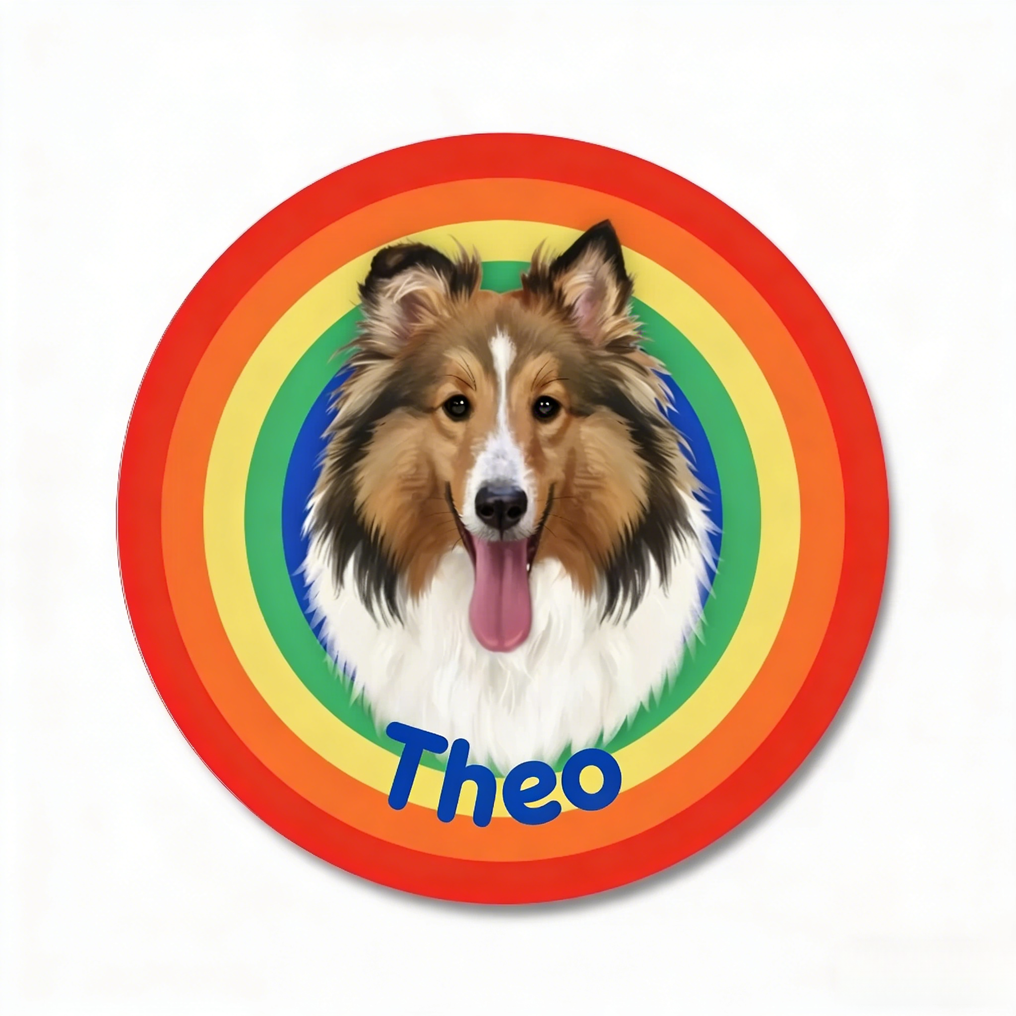 Custom Pet Illustration Rug – Personalized Hand-Drawn Pet Portrait Carpet