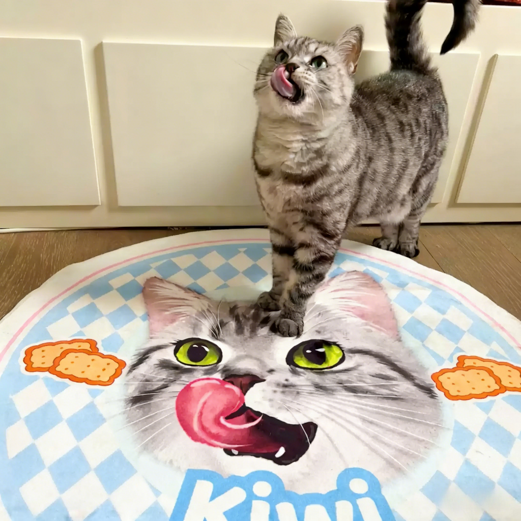 Custom Pet Illustration Rug – Personalized Hand-Drawn Pet Portrait Carpet