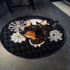 Custom Pet Illustration Rug – Personalized Hand-Drawn Pet Portrait Carpet