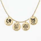Custom Engraved Pet Face Necklace - paw&bond