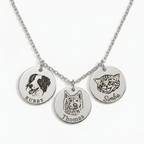 Custom Engraved Pet Face Necklace - paw&bond