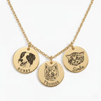 Custom Engraved Pet Face Necklace - paw&bond