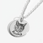 Custom Engraved Pet Face Necklace - paw&bond