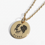 Custom Engraved Pet Face Necklace - paw&bond