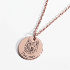 Custom Engraved Pet Face Necklace - paw&bond
