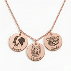 Custom Engraved Pet Face Necklace - paw&bond