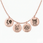 Custom Engraved Pet Face Necklace - paw&bond