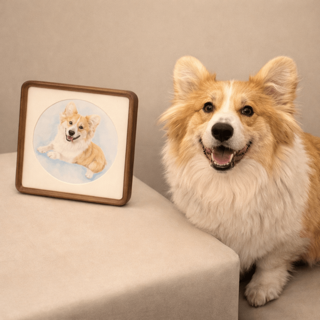 Custom Hand - Drawn Pet Portrait – Personalized Pencil & Color Dog & Cat Art - paw&bond