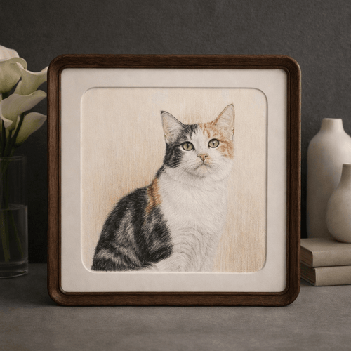 Custom Hand - Drawn Pet Portrait – Personalized Pencil & Color Dog & Cat Art - paw&bond