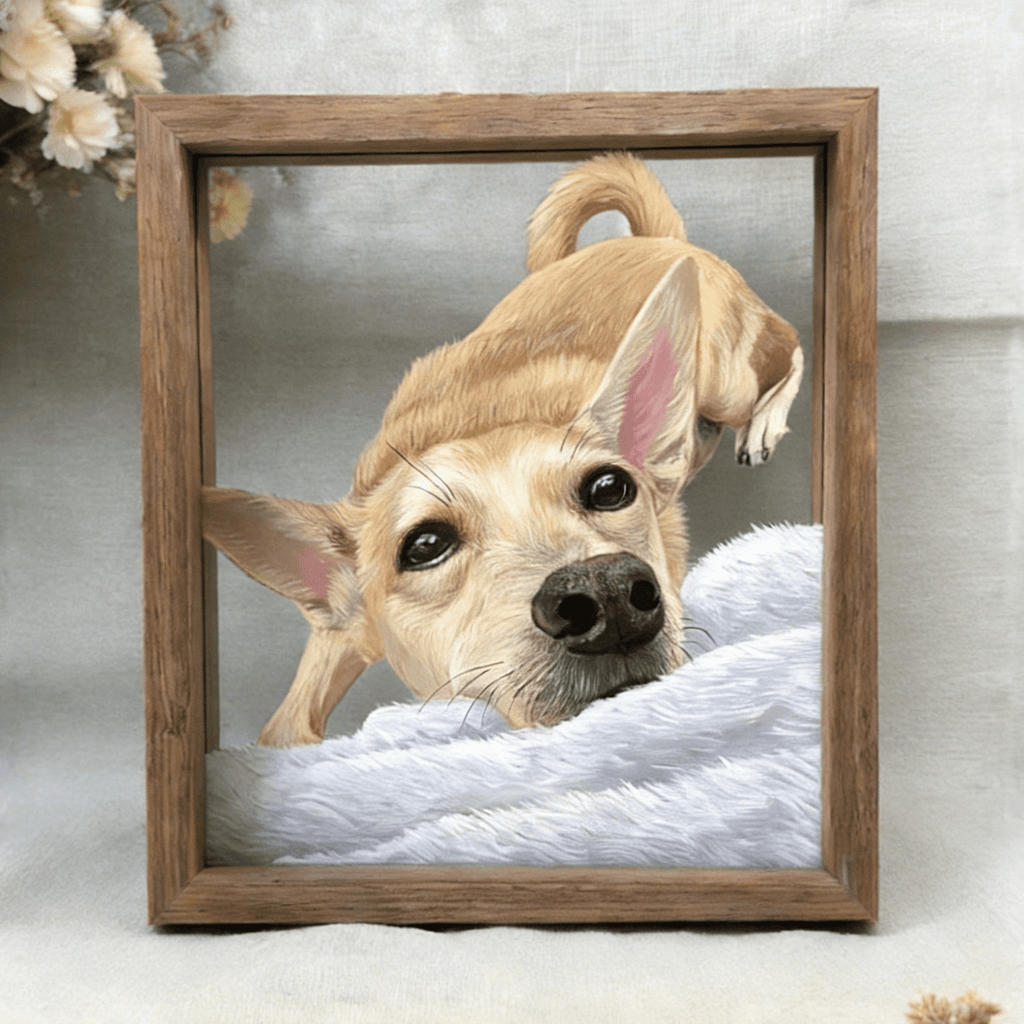 Custom Hand - Painted Pet Portrait on Glass – Personalized Dog & Cat Art - paw&bond