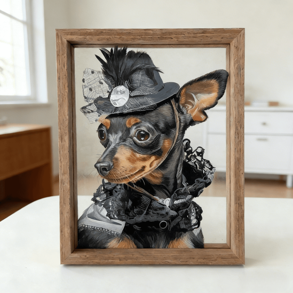 Custom Hand - Painted Pet Portrait on Glass – Personalized Dog & Cat Art - paw&bond