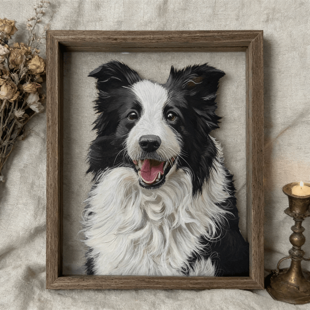Custom Hand - Painted Pet Portrait on Glass – Personalized Dog & Cat Art - paw&bond