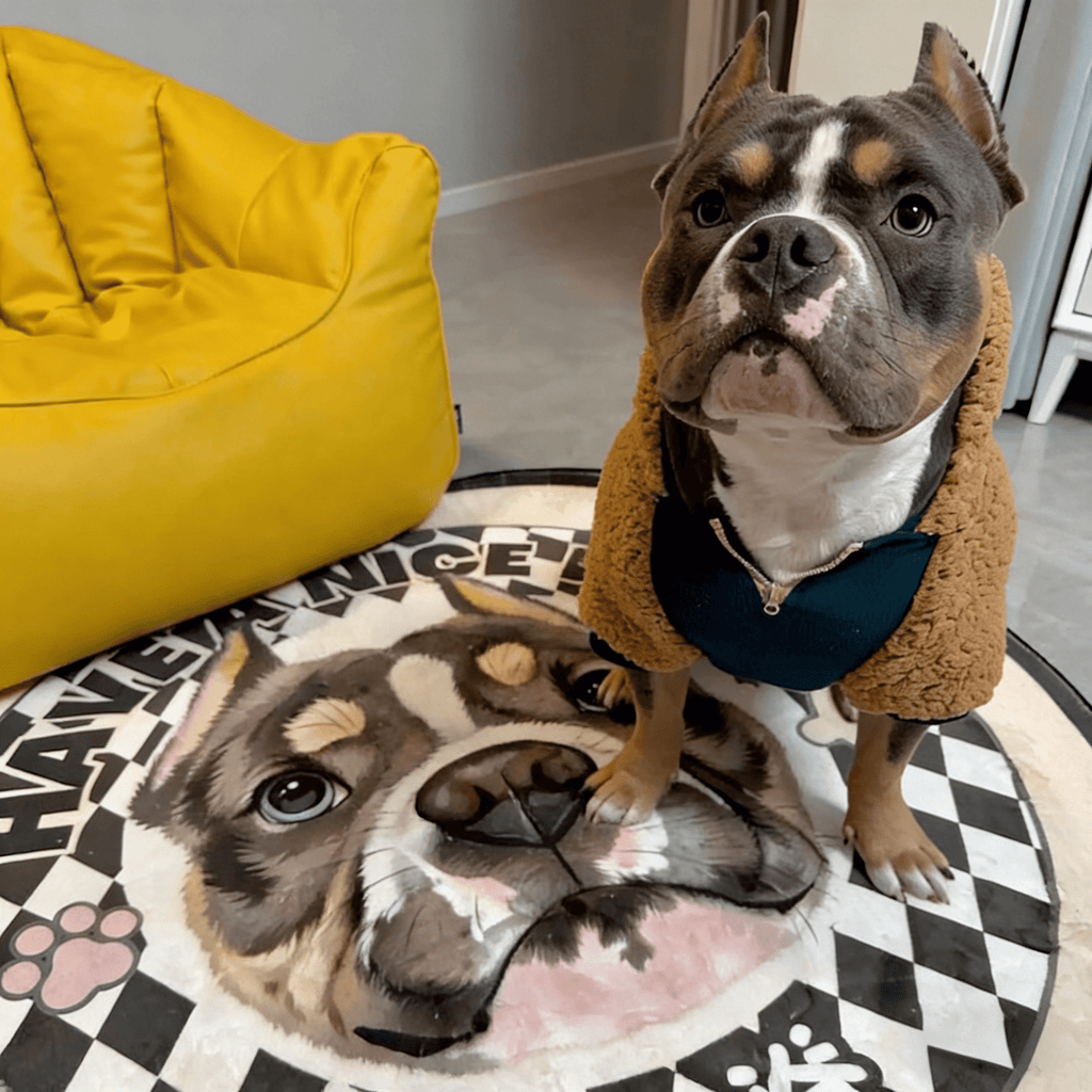 Custom Pet Illustration Rug – Personalized Hand - Drawn Pet Portrait Carpet - paw&bond