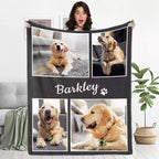 Custom Pet Photo Blanket – Personalized Dog Cat Name Flannel Throw | Pet Portrait Gift - paw&bond