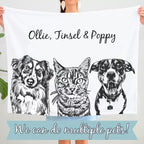 Custom Pet Photo Blanket – Personalized Dog Cat Name Flannel Throw | Pet Portrait Gift - paw&bond