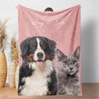 Custom Pet Photo Blanket – Personalized Dog Cat Name Flannel Throw | Pet Portrait Gift - paw&bond