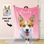 Custom Pet Photo Blanket – Personalized Dog Cat Name Flannel Throw | Pet Portrait Gift - paw&bond