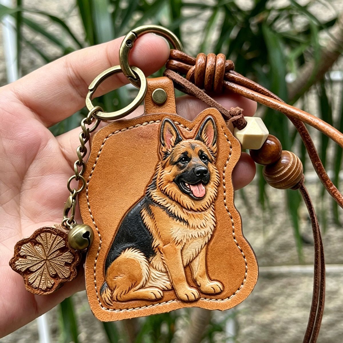 Custom Pet Photo Keychain & Bag Charm | Personalized Leather Pet Portrait - paw&bond