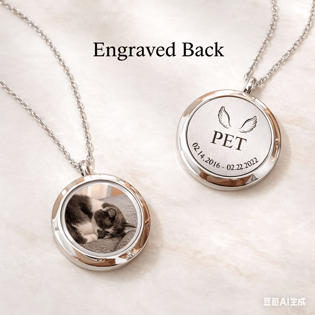 Custom Pet Photo Locket Necklace – Personalized Dog & Cat Memorial Jewelry - paw&bond