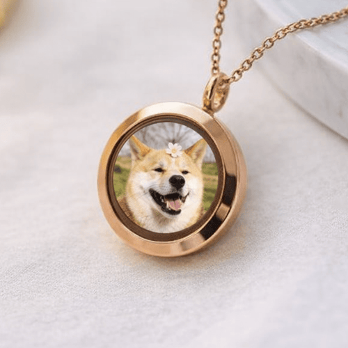 Custom Pet Photo Locket Necklace – Personalized Dog & Cat Memorial Jewelry - paw&bond