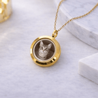 Custom Pet Photo Locket Necklace – Personalized Dog & Cat Memorial Jewelry - paw&bond