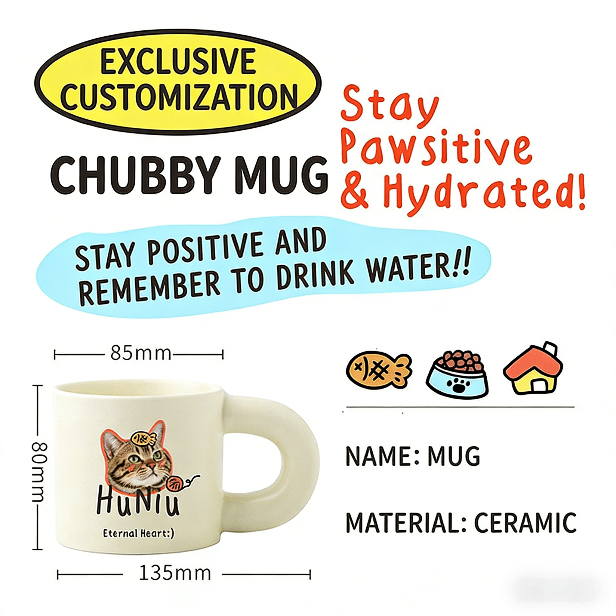 Custom Pet Photo Mug – Personalized Dog & Cat Ceramic Coffee Cup Gift - paw&bond