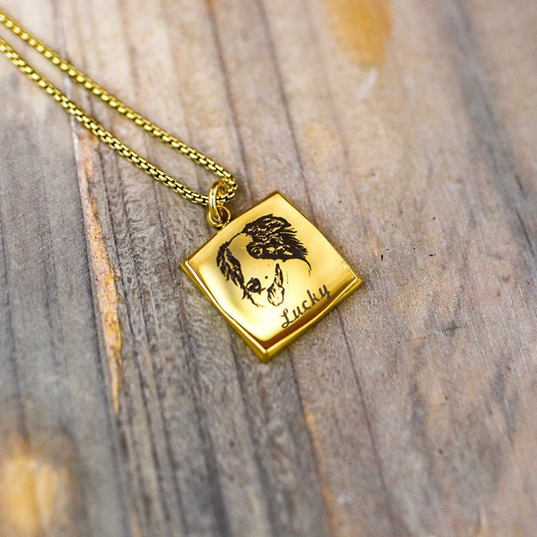 Custom Pet Photo Name Necklace – Personalized Stainless Steel Pendant Gift - paw&bond