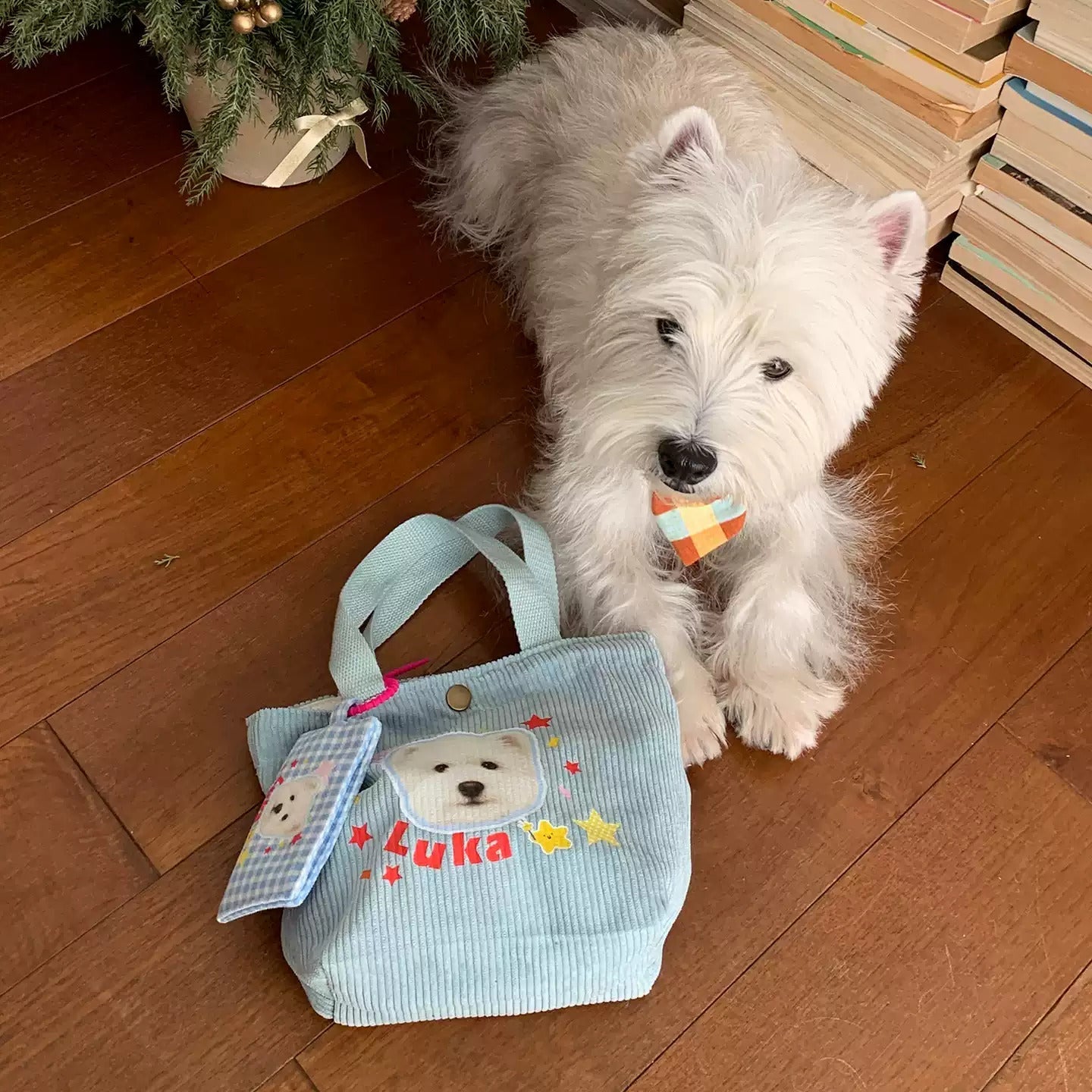 Custom Pet Portrait Corduroy Tote Bag – Personalized Dog Cat Photo Gift for Pet Lovers - paw&bond