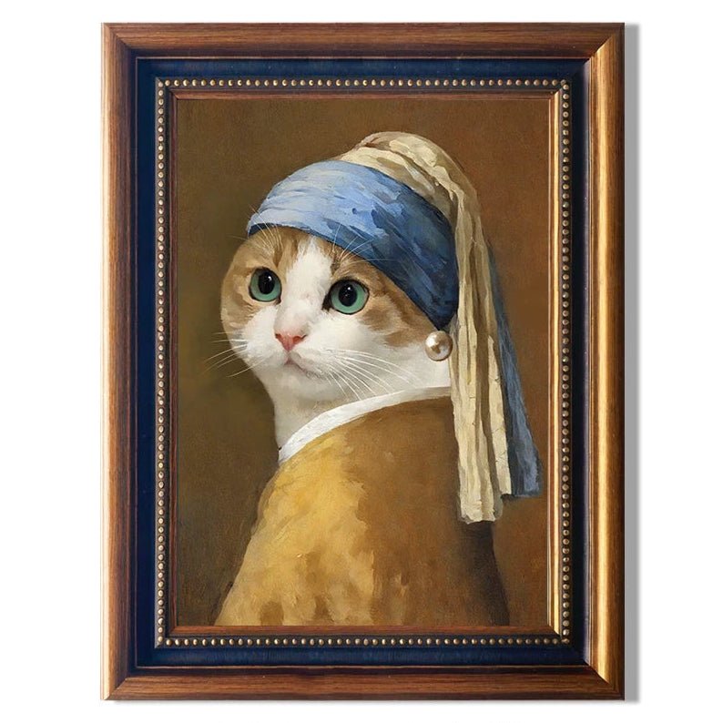 Custom Pet Portrait – Personalized Oil Painting Style Print for Cat & Dog | Framed Wall Art Gift - paw&bond