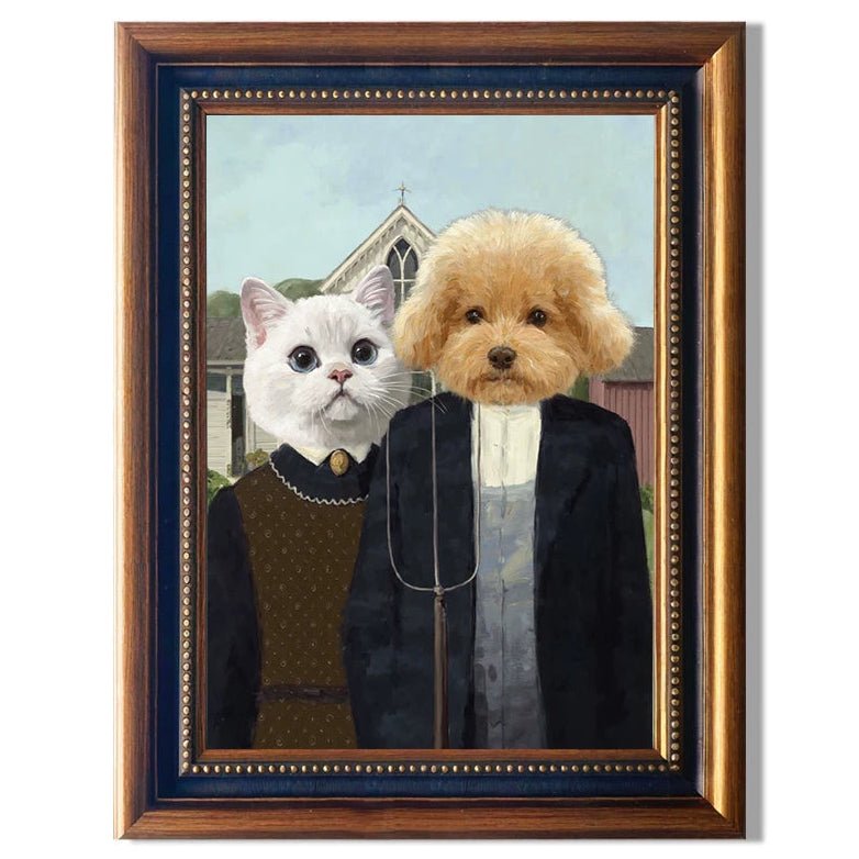 Custom Pet Portrait – Personalized Oil Painting Style Print for Cat & Dog | Framed Wall Art Gift - paw&bond
