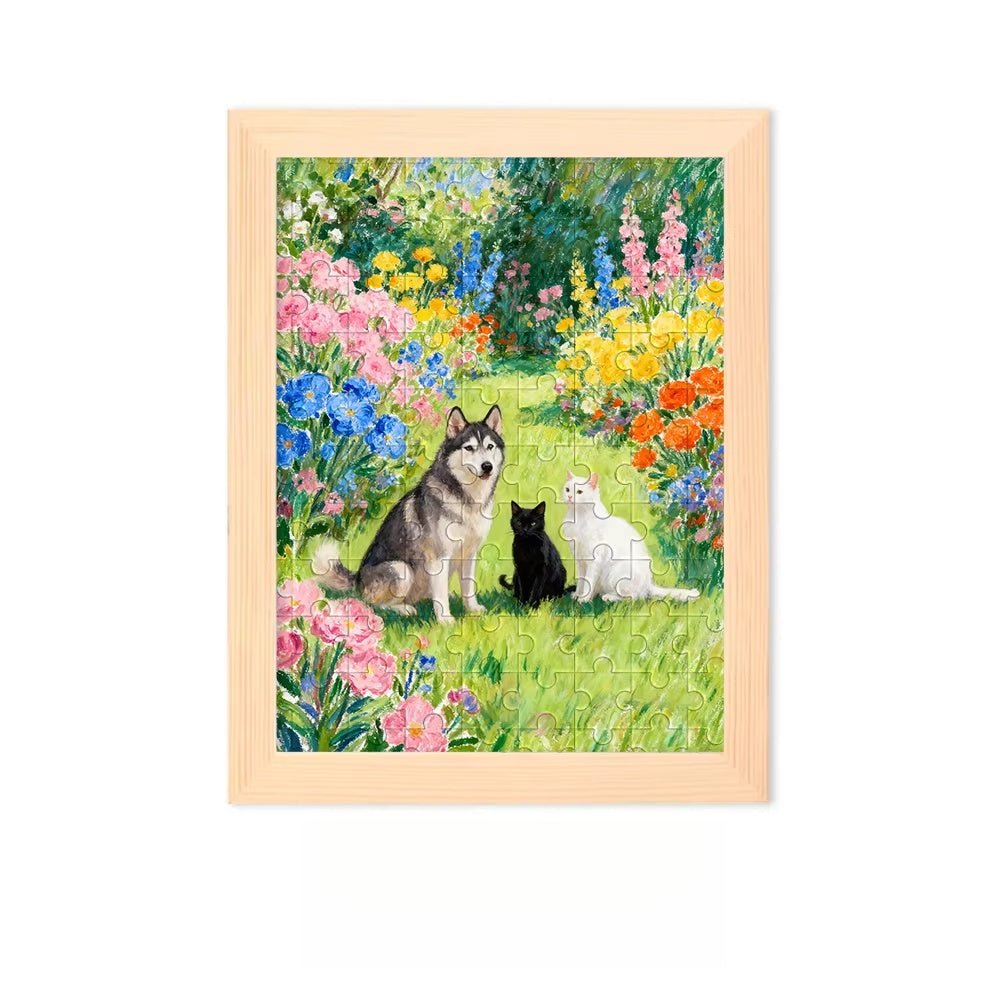 Custom Pet Portrait Puzzle Art – Hand - Illustrated from Your Photo, A Puzzle You Can Display - paw&bond