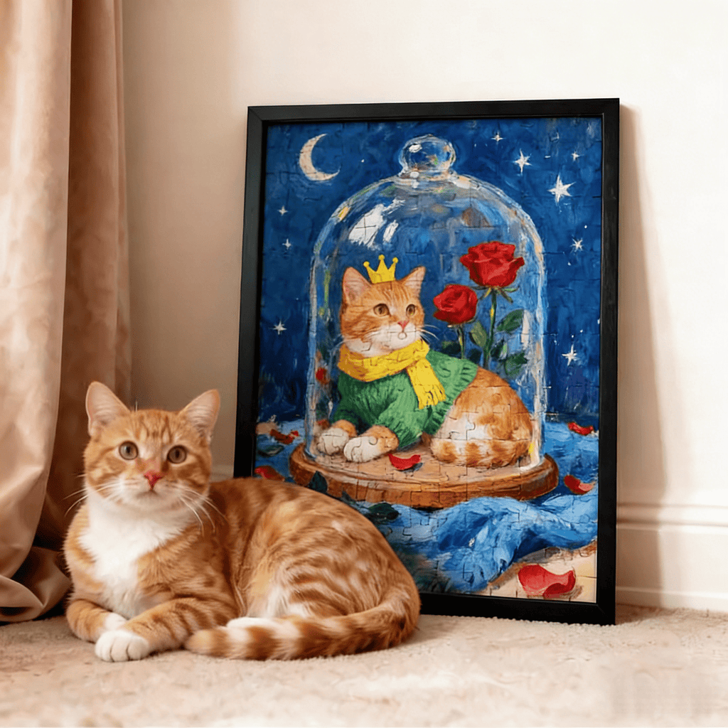 Custom Pet Portrait Puzzle Art – Hand - Illustrated from Your Photo, A Puzzle You Can Display - paw&bond
