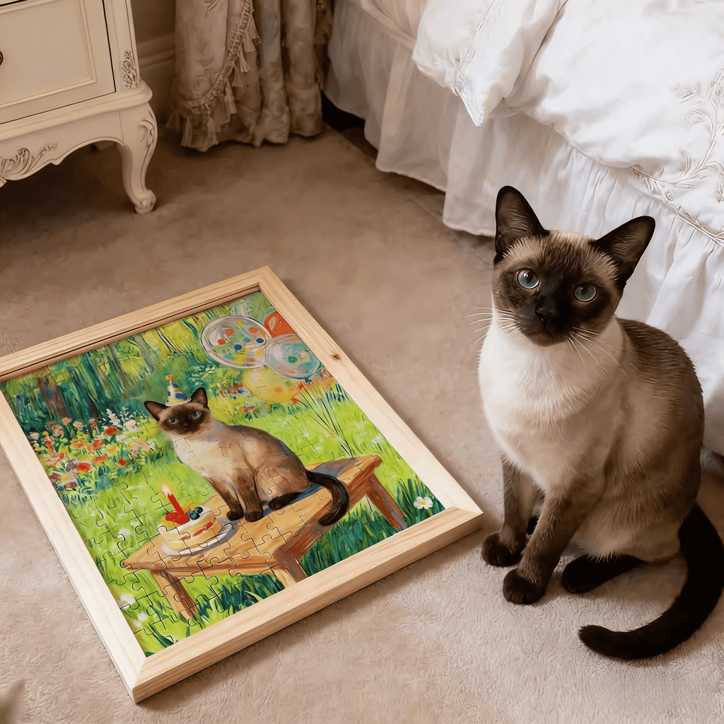 Custom Pet Portrait Puzzle Art – Hand - Illustrated from Your Photo, A Puzzle You Can Display - paw&bond