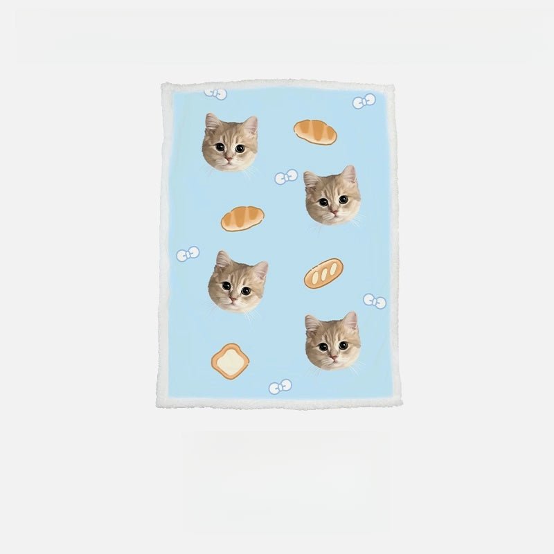 Custom Pet Portrait Sherpa Blanket – Personalized Dog & Cat Photo Fleece Blanket, Soft Double - Layer Throw - paw&bond