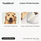 Custom Pet Portrait Sherpa Blanket – Personalized Dog & Cat Photo Fleece Blanket, Soft Double - Layer Throw - paw&bond