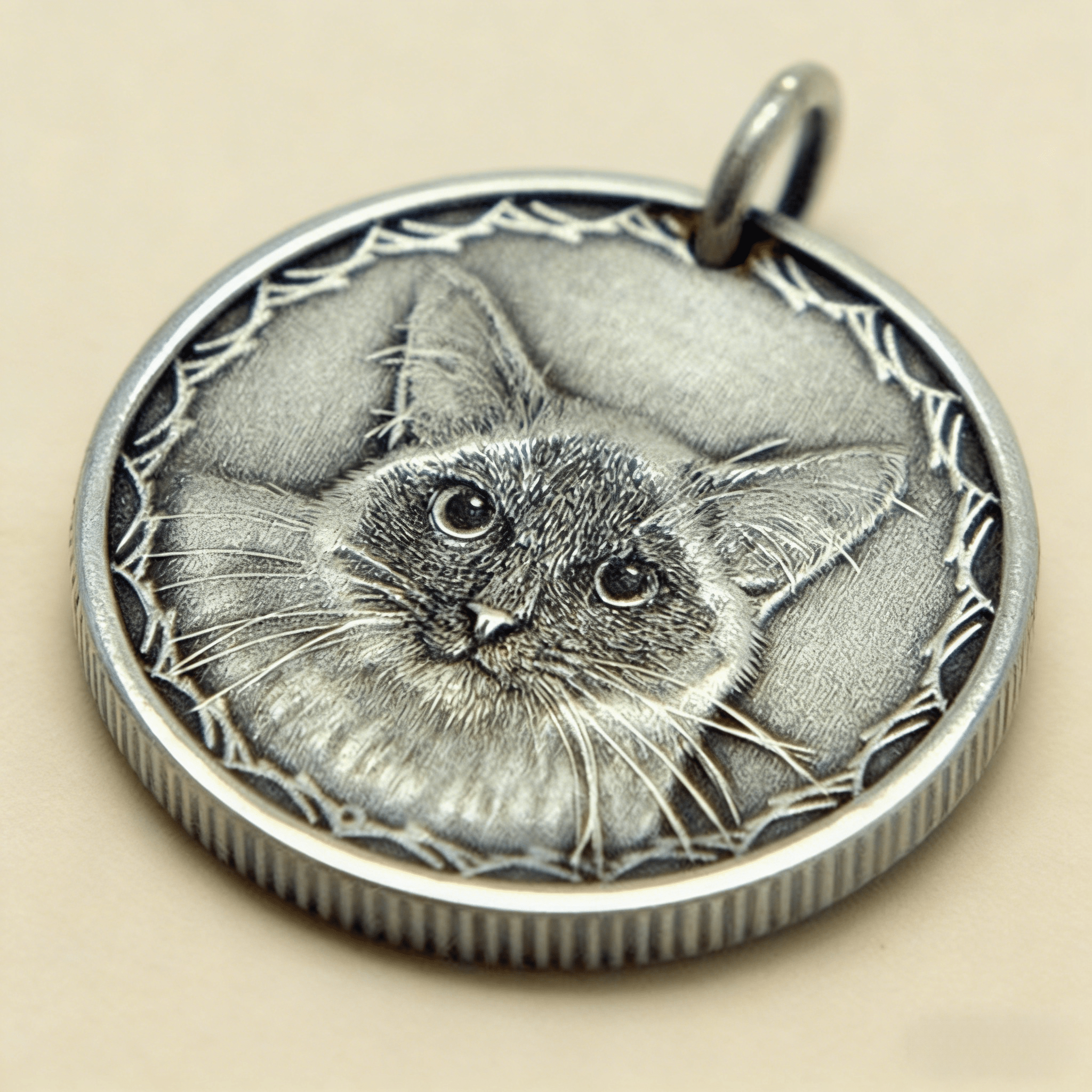 Custom Pet Portrait Silver Necklace – Hand Engraved 999 Fine Silver Pendant - paw&bond