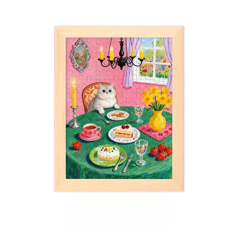 Custom Pet Portrait Puzzle Art – Hand-Illustrated from Your Photo, A Puzzle You Can Display