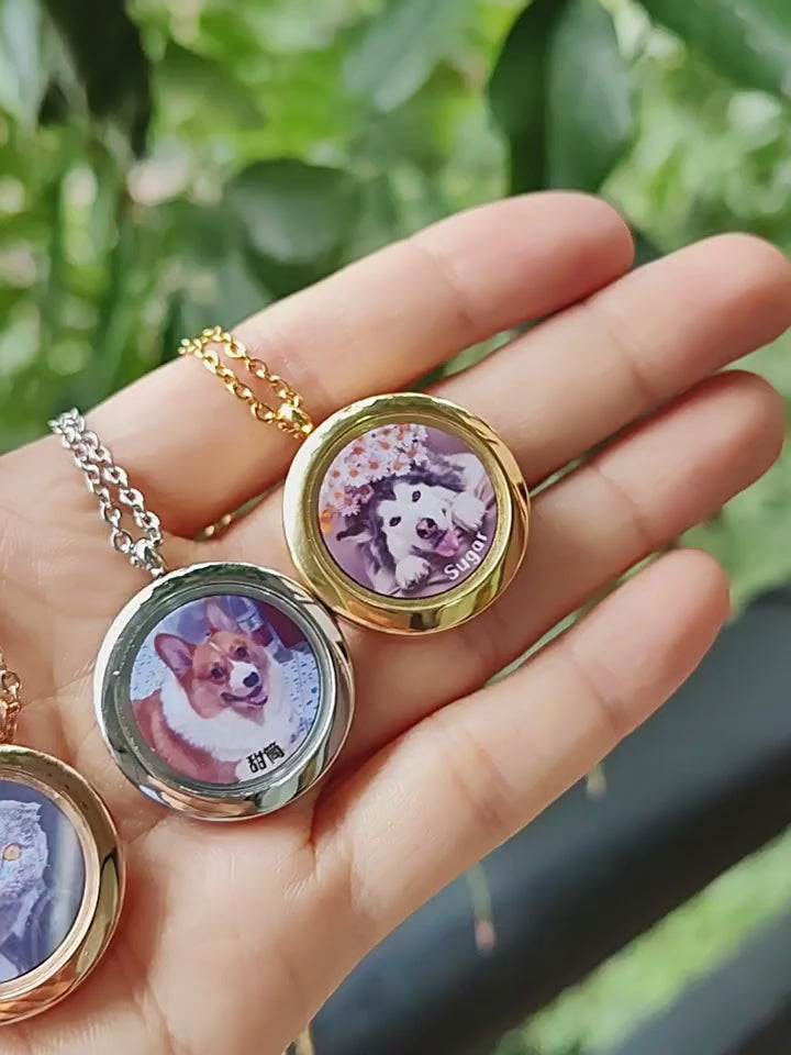 Custom Pet Photo Locket Necklace – Personalized Memorial Jewelry