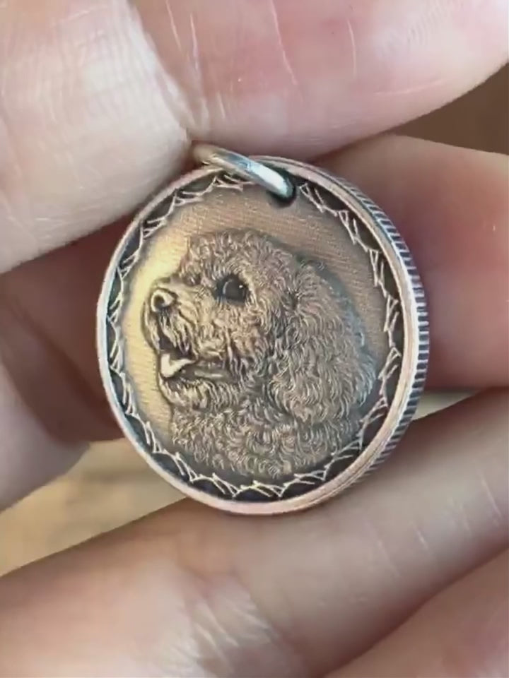 Custom Pet Portrait Silver Necklace – Hand Engraved 999 Fine Silver Pendant